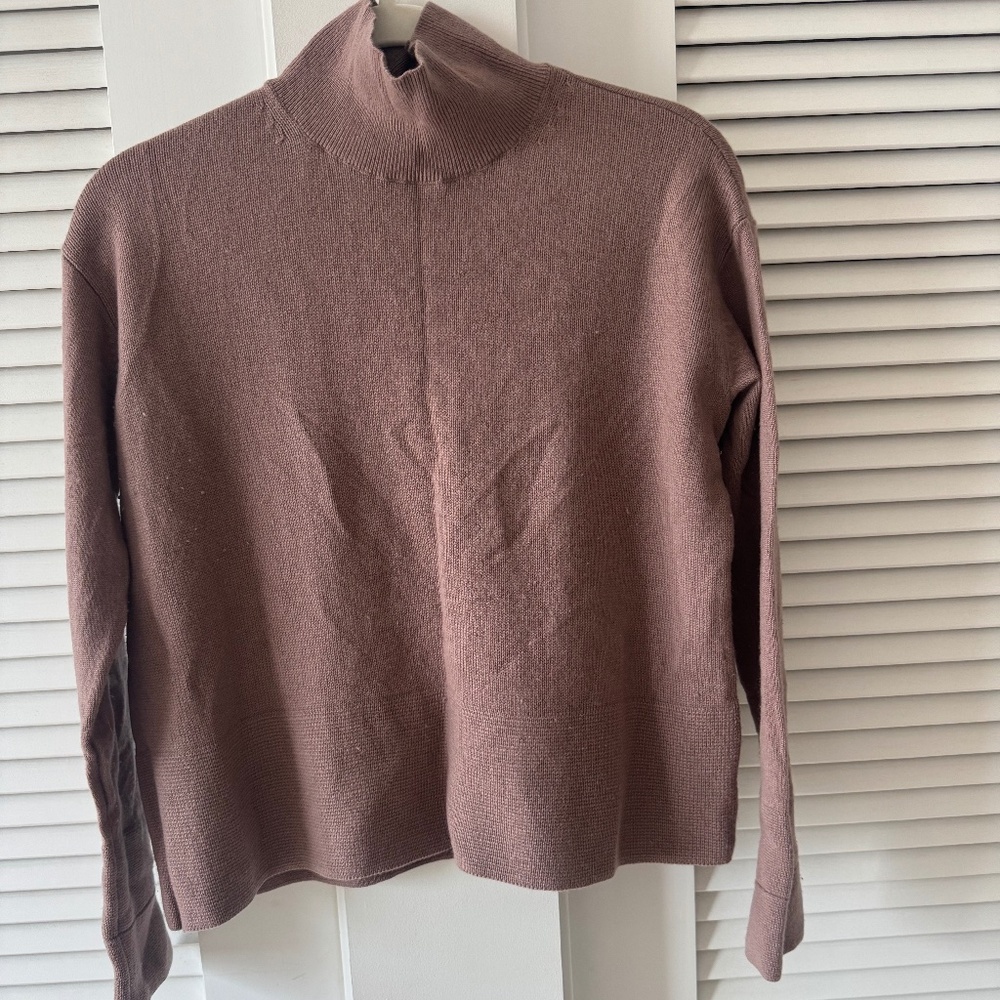 EVERLANE Boxy Turtleneck in Cashmere | Dusty Mauve | Size S